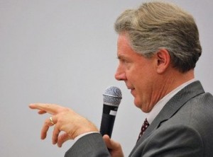 Congressman Frank Pallone moving his lips, and fingers