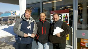 Sheriff Shaun Golden, Freeholder Tom Arnone and GOP Council candidate Bob Ferrante campaign in Manasquan on Sunday