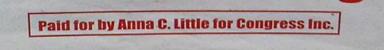 Paid for by Anna C. Little for Congress Inc.