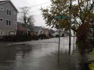 Downtown HIghlands Monday morning during Hurricane Sandy