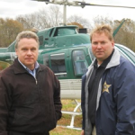Congressman Chris Smith and Monmouth County Shaun Golden prepare to survey Hurricane Sandy damage. November, 2012
