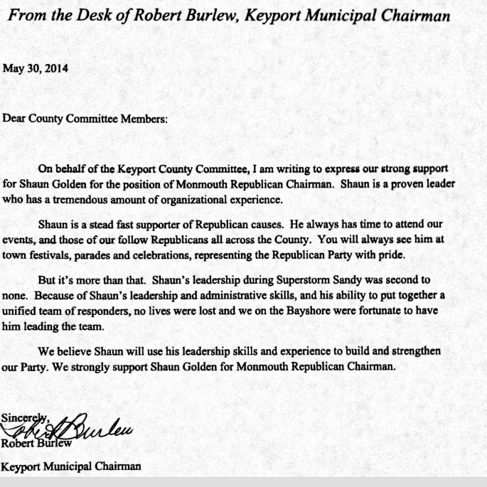 Keyport endorsement of Golden