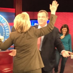 Christie hugging Hillary