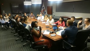 Sheriff Golden moderates group with students